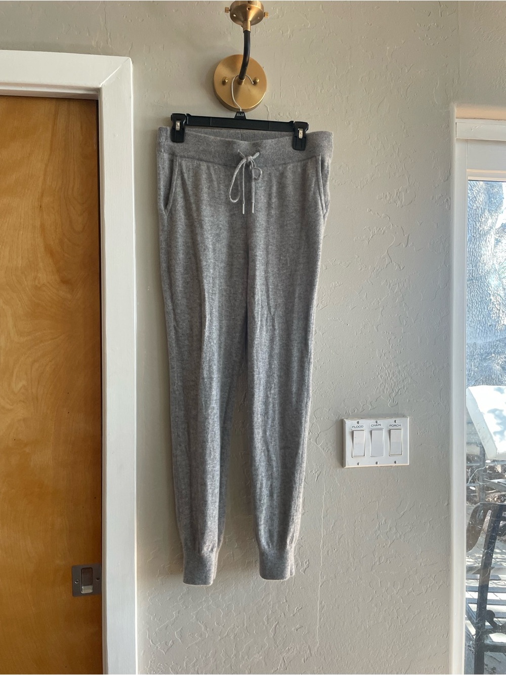 Quince Light Gray Knit Jogger Pants with Drawstring